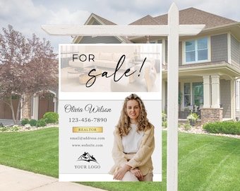 Modern Real Estate Yard Sign Template: Editable Canva Design (18x24 in)