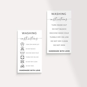 Washing Instructions Card, T-Shirt Care Card, Clothing Care Card, Washing Instructions, Small Business Supplies, Sublimation Shirt Care