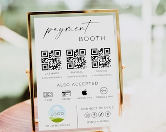 Scan To Pay QR Code Sign: Editable Small Business Template (Digital Download