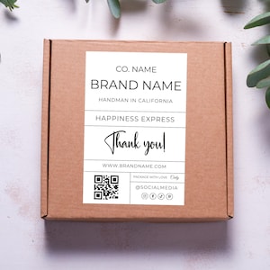 Shipping Label Thank You Template, Custom Labels For Shipping Boxes, Editable Shipping Packaging, Box Sticker Label, Editable Label, Canva