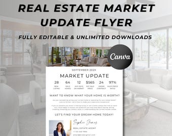 Real Estate Market Update Flyer, Autumn Realtor Flyer, Real Estate Marketing Letter, Realtor Market Update, Editable Template, Canva