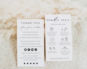 Candle Care Instructions Card, Candles Care Guide, Candle Safety Card Design, Candle Branding, Editable Template, Instant Download, Canva