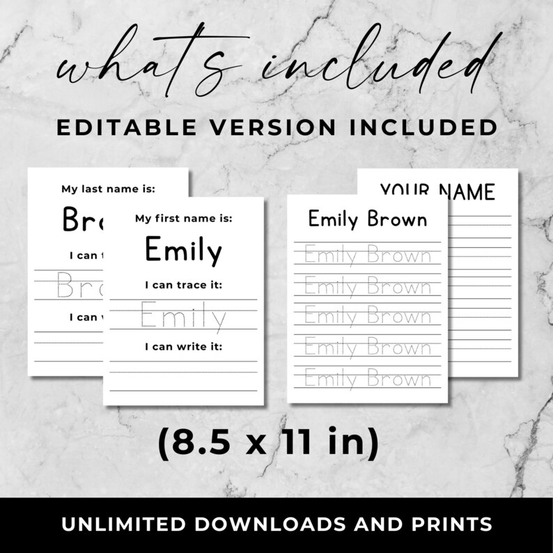 How To Include Names Custom Name Tracing Worksheets Printable, Handwriting Practice for Kids ...