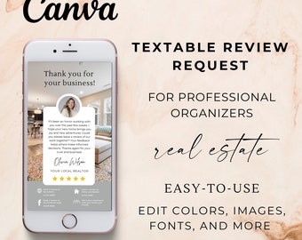Demande d'avis de client avec texte textuel, Marketing d'agent immobilier, Demande de recommandation, Témoignages de clients entrepreneurs, Modifiable avec Canva