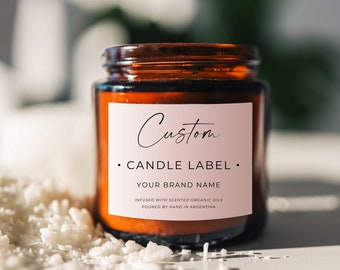 Custom Candle Label Printed, Create Your Own Candle labels, Custom label Gift, Own Text on Candle, Customize, Digital, Self-Editing, Canva