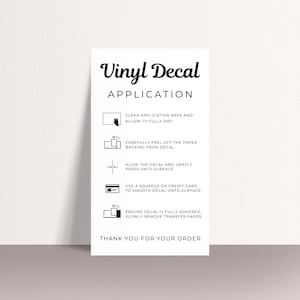 Vinyl Aufkleber Applikationskarten. Vinyl Aufkleber Pflegeanleitung, kleine Geschäftsausstattung, sofortiger Download, bearbeitbare Vorlage, Canva