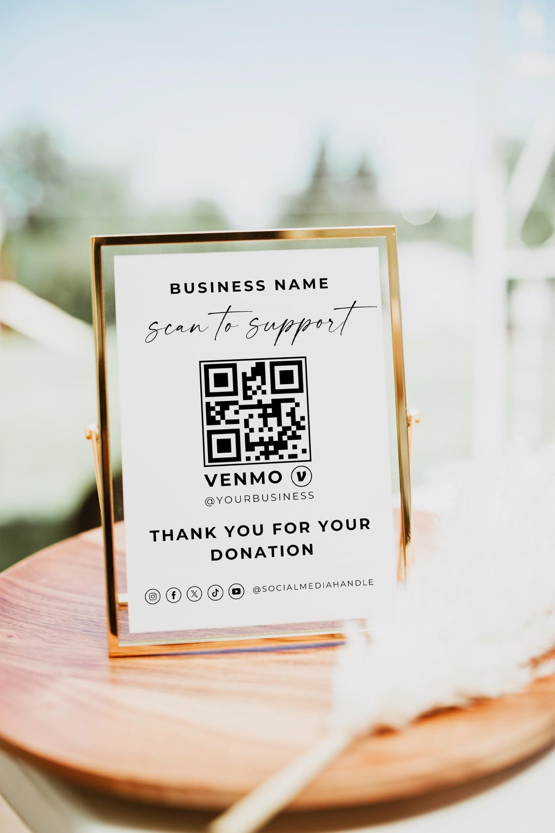 Qr Code Sign Pament QR Code Payment Sign Template, Scan to Support, Canva Editable (digital ...