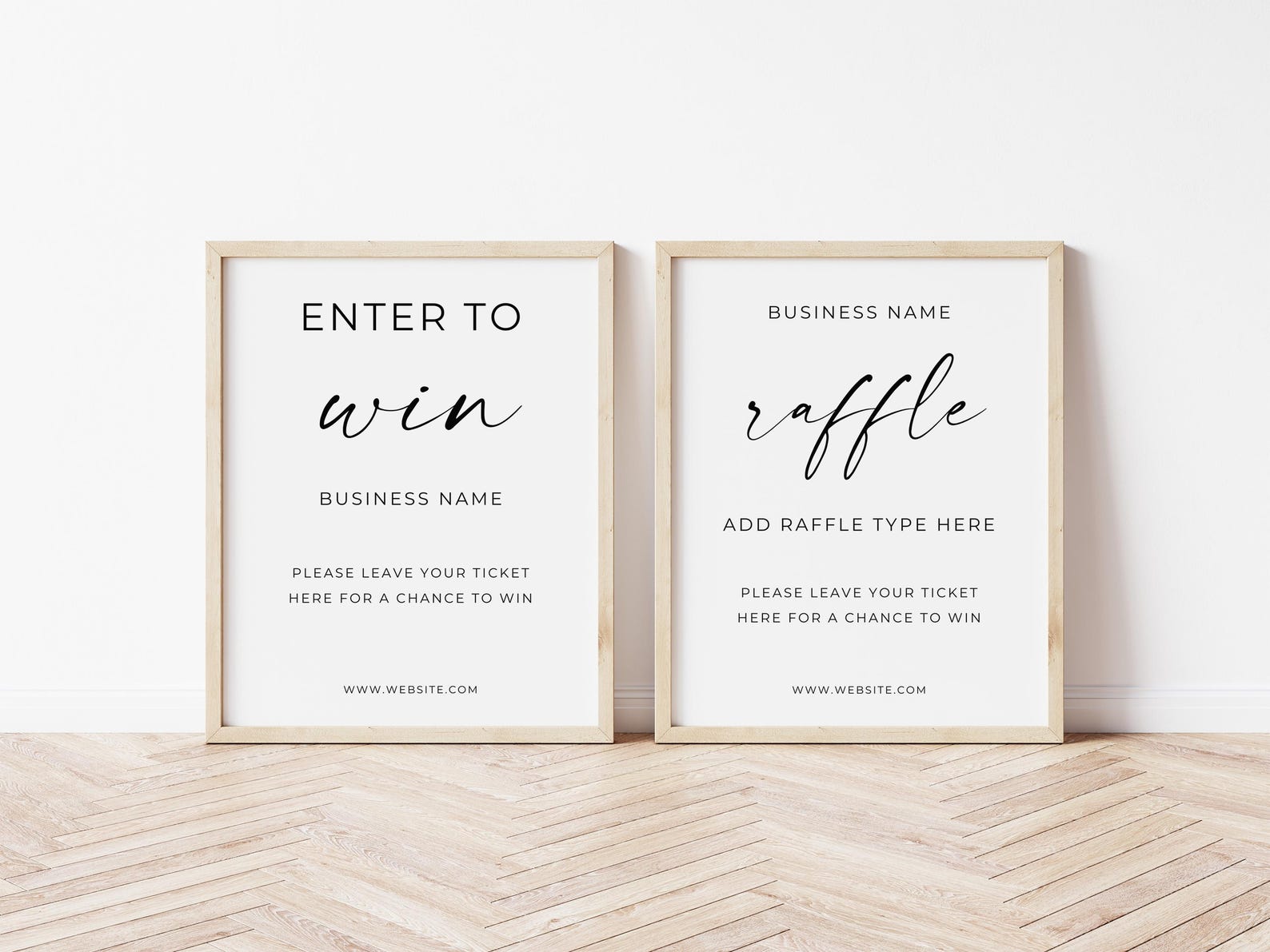 Editable Raffle Sign, Minimalist Enter to Win, Printable Business Prize ...