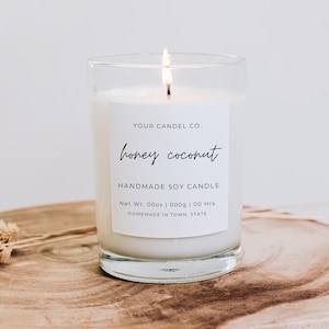 Candle Label Template, Product Labels Template Canva, Printable Candle Label Design, Modern Candle Jar Labels, Branding Luxury Candle