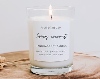 Candle Label Template, Product Labels Template Canva, Printable Candle Label Design, Modern Candle Jar Labels, Branding Luxury Candle