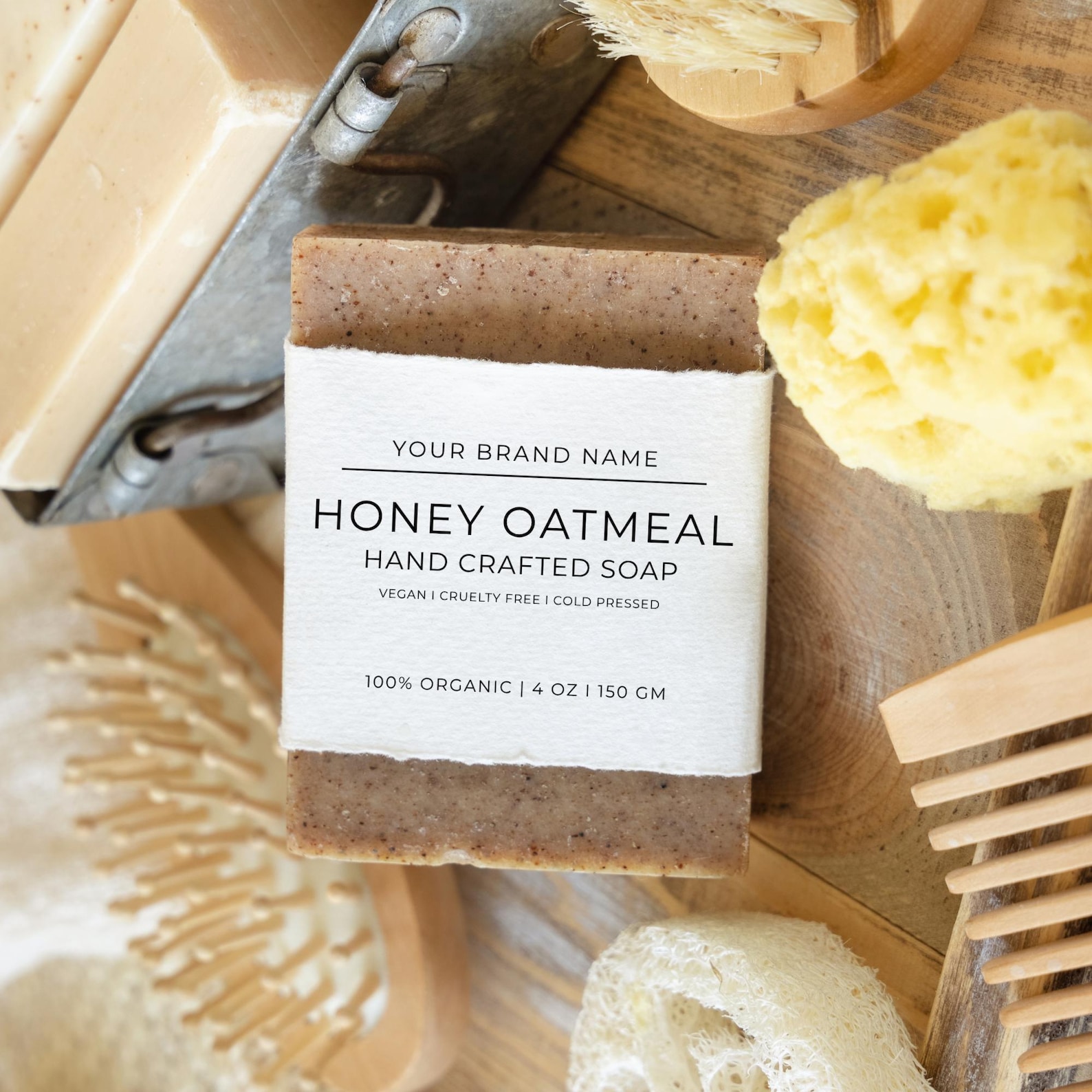 Soap Label Wrap Canva, Handmade Soap Label Template, Packaging for ...