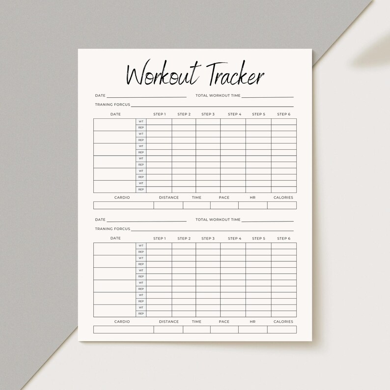 Workout Tracker, Daily Exercise Log, Fitness Journal Planner, Fully ...