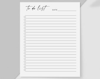 To Do List Template, Simple Tasks List Template, Printable To Do List Template, Fillable Tasks List, Minimal To Do List, Editable, Canva