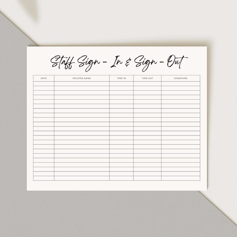 Vehicle Sign Out Sheet - Etsy