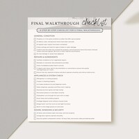 Final Walk Through Checklist, Real Estate Agent Template - Etsy