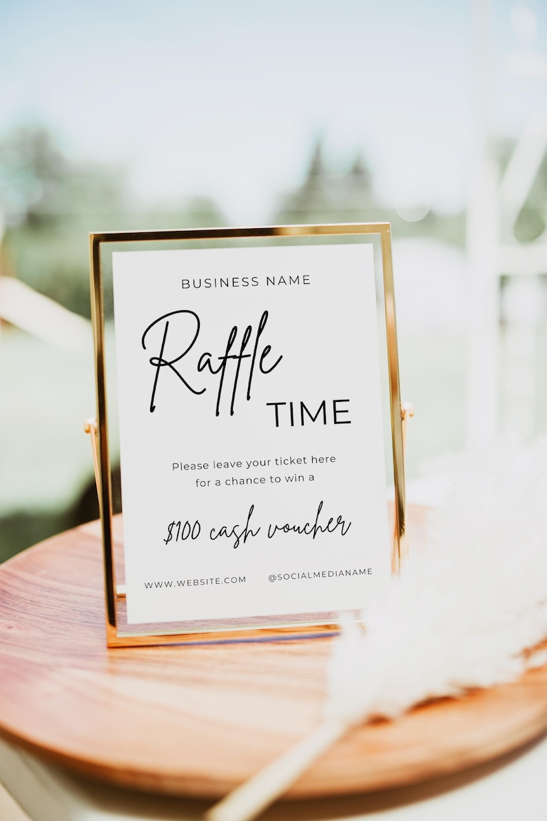 Raffle Script Raffle Sign Template, Modern Enter to Win Poster, Pop-up Prize Draw ...
