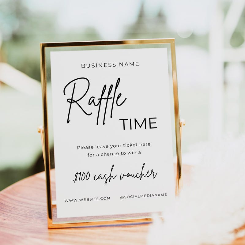 Win Raffel Enter to Win Raffle Sign - Etsy