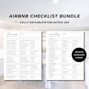Airbnb Cleaning Checklist, Airbnb Inventory List, Vacation Rental Housekeeping Checklist, Editable Inventory Checklist, Download, Canva