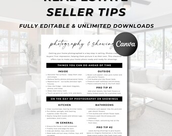 Checklist met tips voor verkopers: presentaties en fotovoorbereiding (bewerkbare canva-sjabloon)