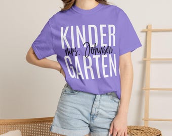 Chemise personnalisée pour enseignant de maternelle, chemise de l'équipe enseignante Comfort Colors®, t-shirt pour la rentrée scolaire, cadeau pour enseignant