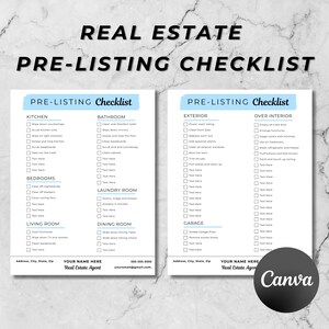 Pre-listing Checklist, Real Estate Checklist Template, Home Selling Guide, Real Estate Flyers, Realtor Marketing, Realtor Branding, Canva