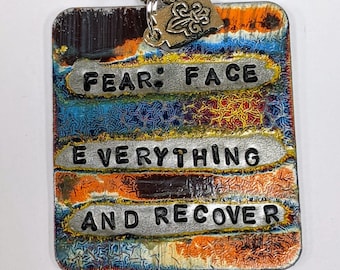 FEAR Acronym Dog Tag Necklace - Dark Multicolor - Recovery Gift