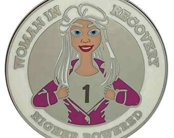 Women in Recovery Higher Powered Medallion - Recovery Milestone - Alcoholics Anonymous, Narcotics Anonymous