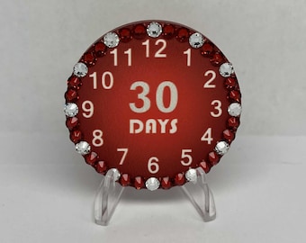 Hours Minutes Seconds Crystallized Poker Chip - Recovery Milestone - Program Neutral - AA, NA, GA