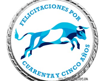 Medallón de recuperación anual del toro español - Spanish Bull Yearly Recovery Medallion - Alcohólicos Anónimos - Alcoholics Anonymous - AA