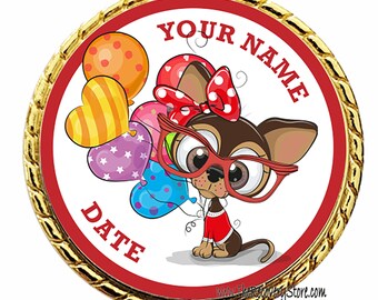 Dog Lover Custom Recovery Medallion - Recovery Milestone - Program Neutral - AA, NA, GA