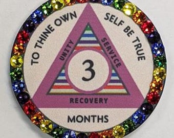 3 Month AA Rainbow Crystallized Poker Chip