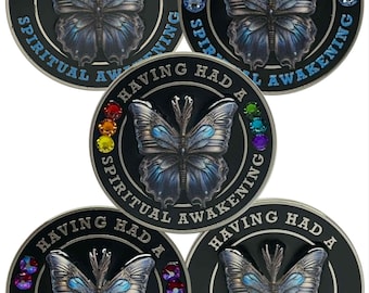 Spiritual Awakening Butterfly Medallion - Recovery Milestone - Twelfth Step