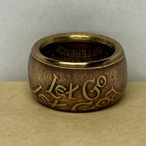 Let Go Let God Bronze Medallion Ring - Recovery Gift