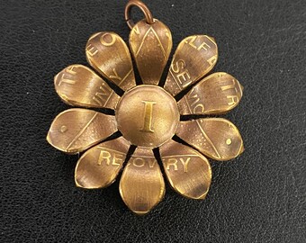 AA Flower Petal Bronze Medallion Pendant