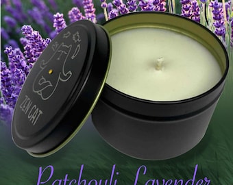 Patchouli Lavender Soy 8oz Aromatherapy Candle - Recovery Gift for AA and NA - Sobriety Milestone