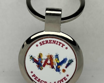 YAY! - Serenity, Peace, Love - Recovery Keychain - Alcoholics Anonymous - Narcotics Anonymous