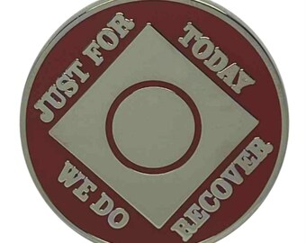 Custom NA Medallion - Rust Red - Personalized Clean Time Milestone Coin