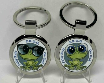 Fully Rely On God - FROG - Recovery Keychain - Alcoholics Anonymous - Narcotics Anonymous