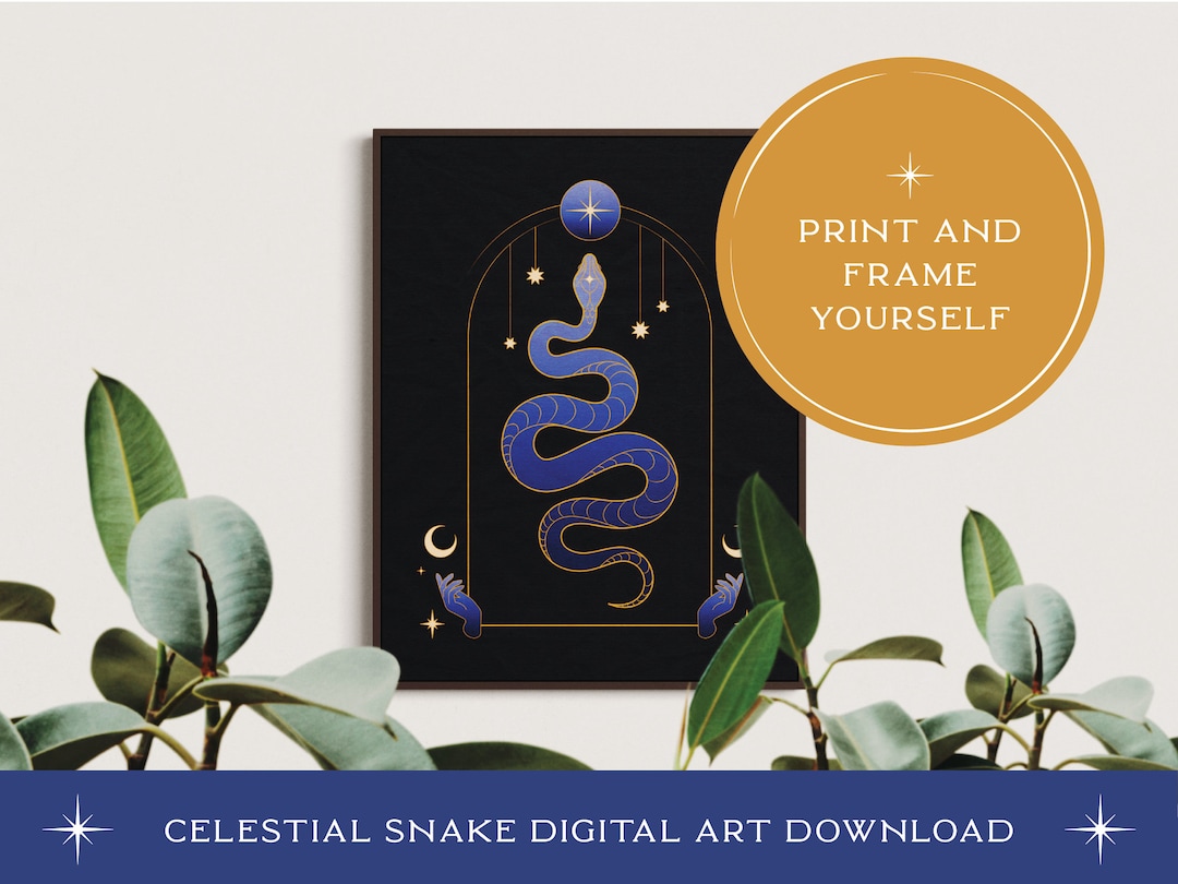 Celestial Snake Digital Art Download | Printable Witchy Animal ...