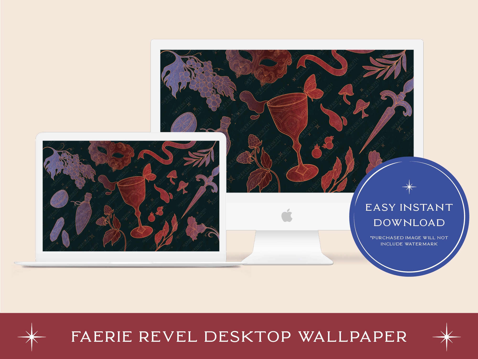 Faerie Revel Wallpaper Aesthetic Bookish Faerie Colorful Background Etsy