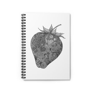 Cuaderno espiral de fresa - Rayas para diario, amor, adolescentes, chicas, cuaderno de bocetos. Bonito fruto rojo, diario de estudio, idea de regalo.
