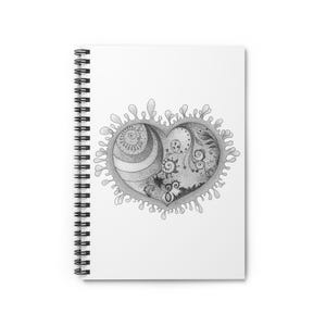 Cuaderno espiral con punteado de corazón: línea rayada, diario de amor, cuaderno de bocetos, bloc de notas, bloc de notas universitario