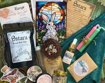 Ostara Ritual Box | Spring Equinox Sabbat Box | Ostara Decor, Lavender Bath Salts, Eostre Offering, Altar Cloth | Eostre Altar Kit