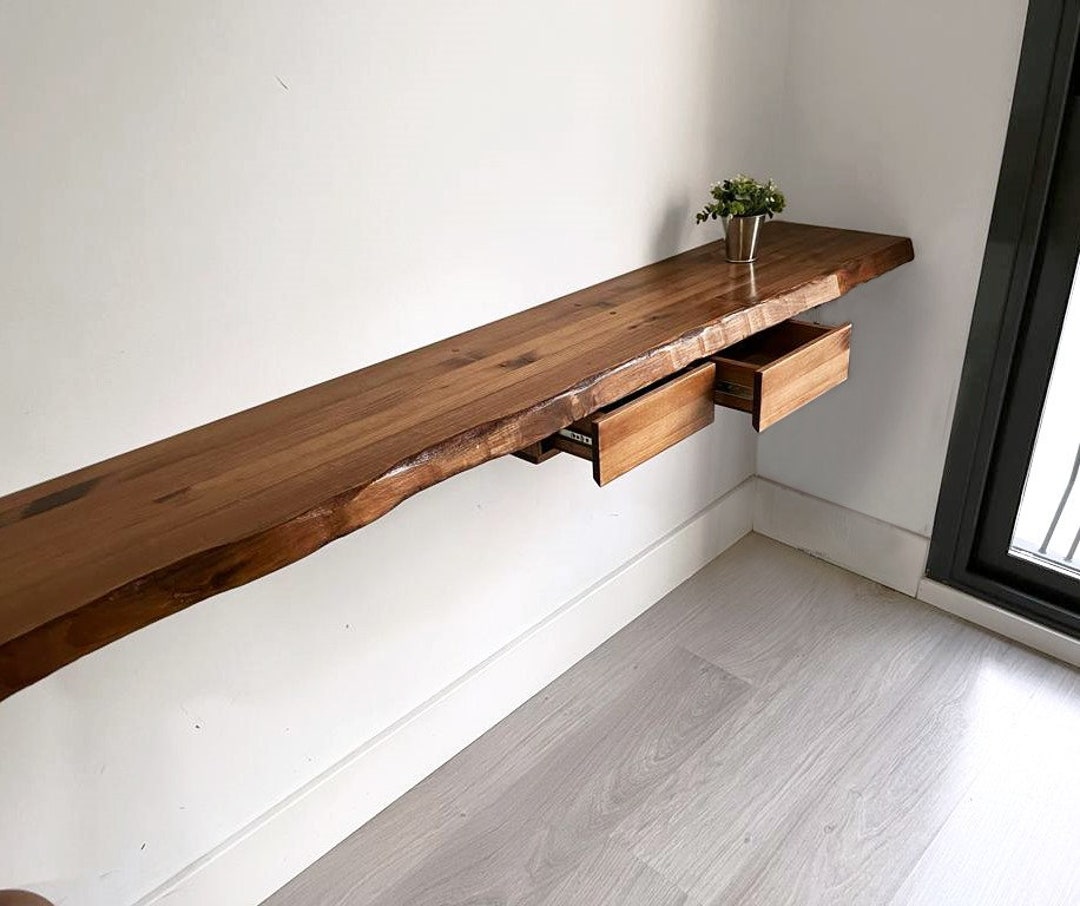 Floating Wooden Console With Drawers - Etsy UK