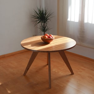 Solid wood round table