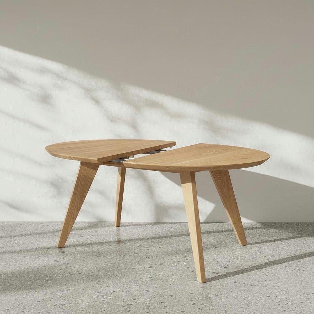 Round Openable Table Extendable Round Table Made of Solid Oak Wood. - Etsy UK