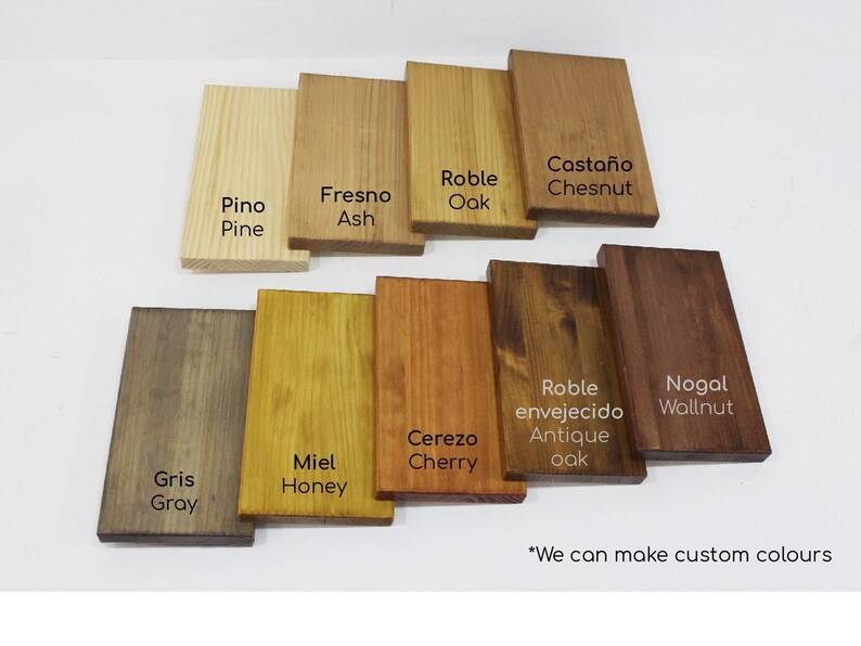 Muestrario de colores de madera
