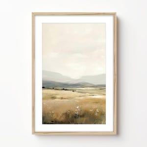 Plank & Pillow Framed Landscape Art Print | Wall Art | Large Print | Neutral Landscape Painting