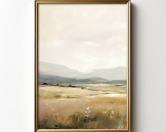 Neutral Landscape Art Print: Giclée Paper or Rolled Canvas