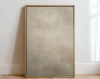 Framed Neutral Abstract Painting: Dreamy Minimalist Decor